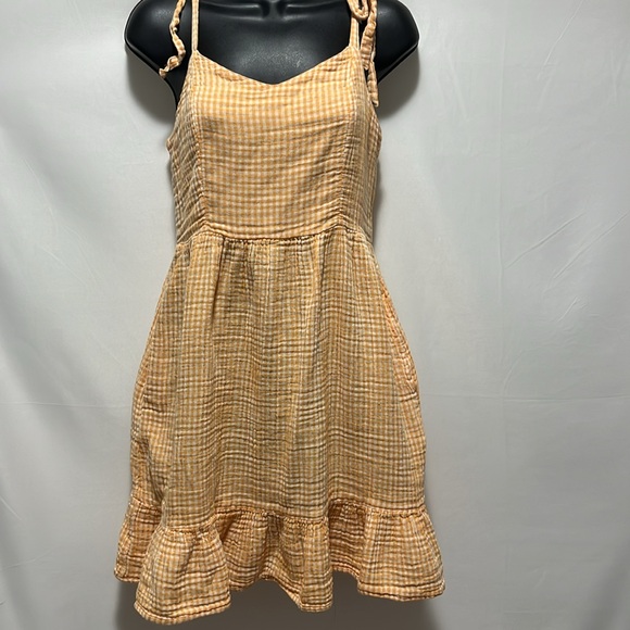 Old Navy Fit & Flare Tie-Shoulder Gingham Mini Cami Dress Size Small - Picture 3 of 8